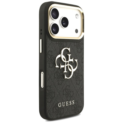 Case for Apple iPhone 17 Pro, Guess, Big 4G Classic Logo with Big Strap, Black