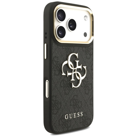 Case for Apple iPhone 17 Pro, Guess, Big 4G Classic Logo with Big Strap, Black