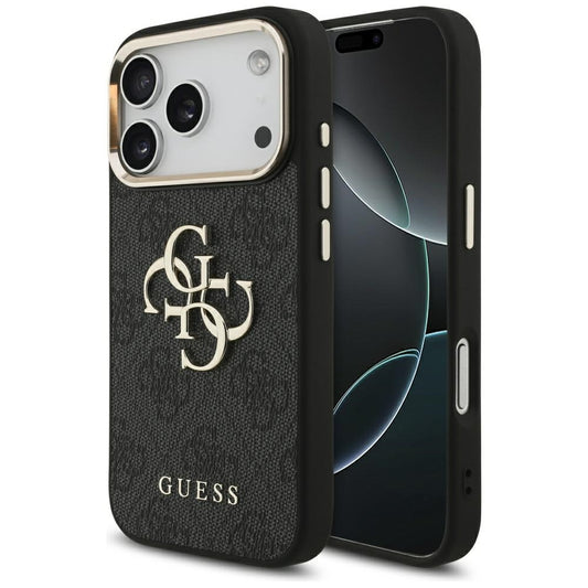 Case for Apple iPhone 17 Pro, Guess, Big 4G Logo Classic, Black Gold