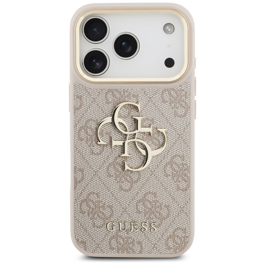 Case for Apple iPhone 17 Pro, Guess, Big 4G Logo Classic, Golden Pink