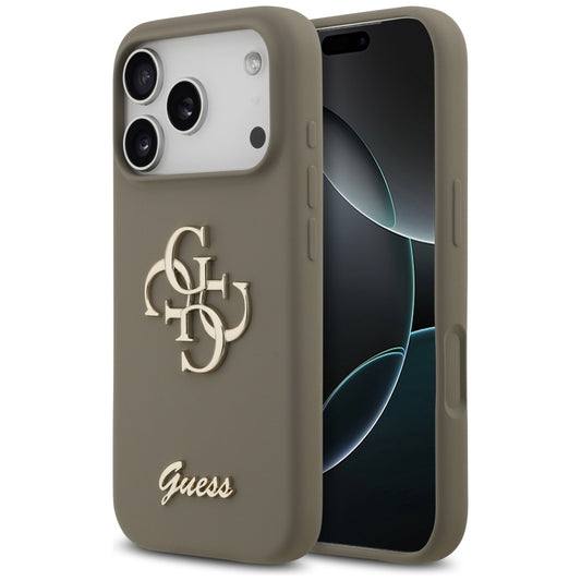 Case for Apple iPhone 17 Pro, Guess, Big 4G Script, Brown
