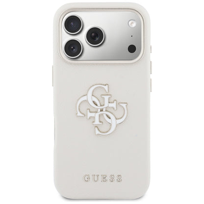 Case for Apple iPhone 17 Pro, Guess, Resin Logo, Beige