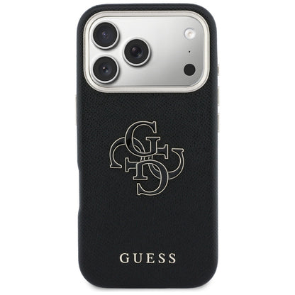 Case for Apple iPhone 17 Pro, Guess, Resin Logo, Black