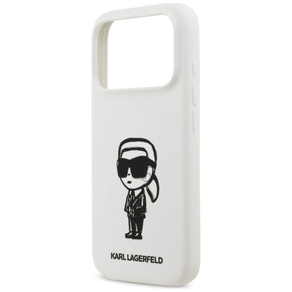 Etui na Apple iPhone 17 Pro, Karl Lagerfeld, Sketch and Logo Karl, Białe
