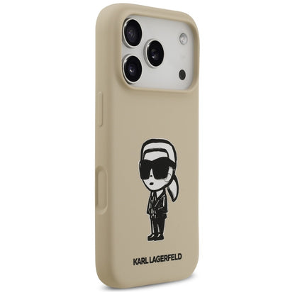 Etui na Apple iPhone 17 Pro, Karl Lagerfeld, Sketch and Logo Karl, Brązowy