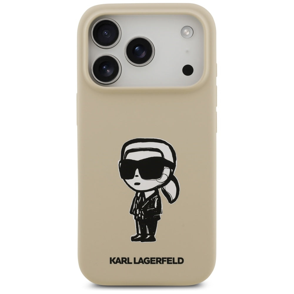 Etui na Apple iPhone 17 Pro, Karl Lagerfeld, Sketch and Logo Karl, Brązowy