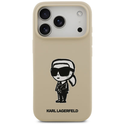 Etui na Apple iPhone 17 Pro, Karl Lagerfeld, Sketch and Logo Karl, Brązowy