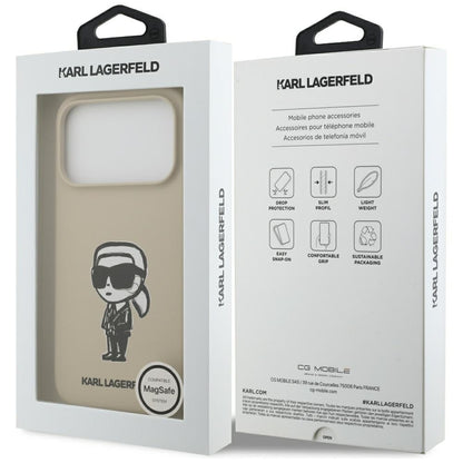 Etui na Apple iPhone 17 Pro, Karl Lagerfeld, Sketch and Logo Karl, Brązowy
