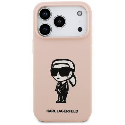 Etui na Apple iPhone 17 Pro, Karl Lagerfeld, Sketch and Logo Karl, Różowy