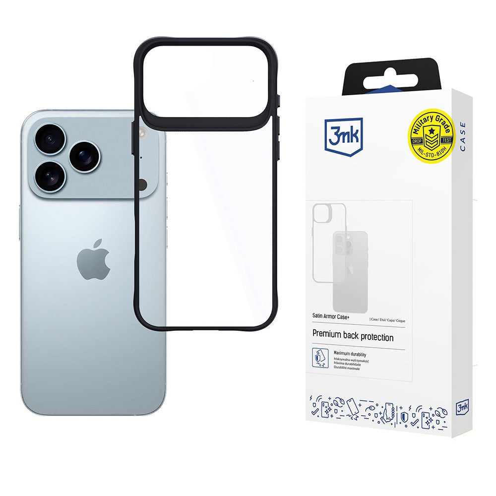 Etui do Apple iPhone 17 Pro Max, 3MK, Satin Armor Case+, Czarne