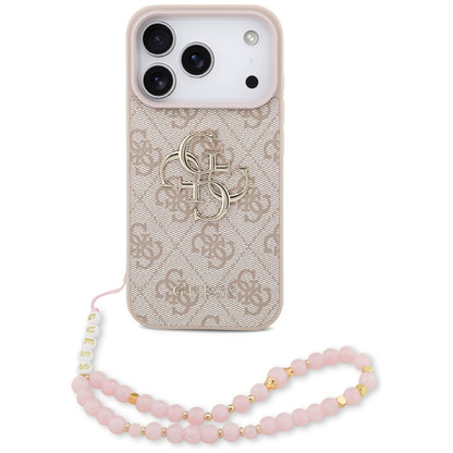 Case for Apple iPhone 17 Pro Max, Guess, 4G Classic Logo with Strap, Pink