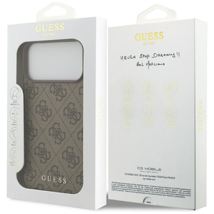 Etui na Apple iPhone 17 Pro Max, Guess, 4G Classic, Brązowy