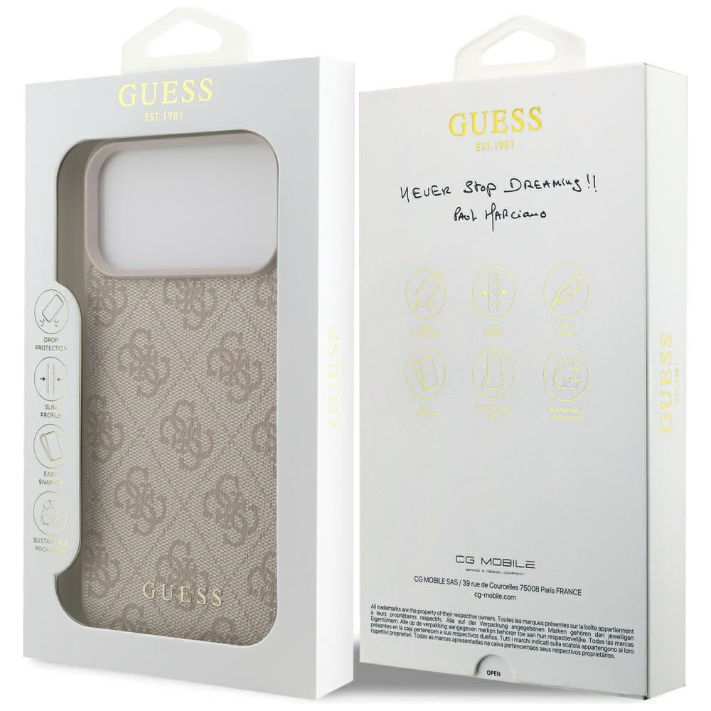 Etui na Apple iPhone 17 Pro Max, Guess, 4G Classic, Różowy