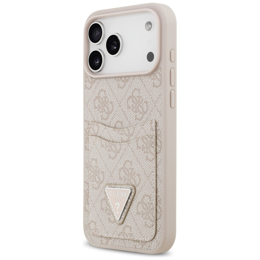 Case for Apple iPhone 17 Pro Max, Guess, 4G Double Card Triangle, Pink