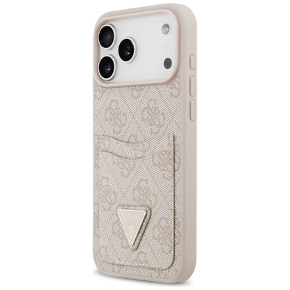 Case for Apple iPhone 17 Pro Max, Guess, 4G Double Card Triangle, Pink