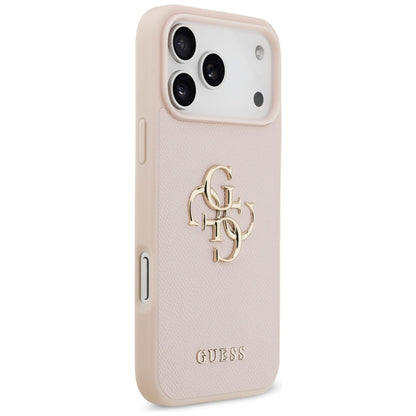 Case for Apple iPhone 17 Pro Max, Guess, 4G Grained Big and Classic Logo, Pink