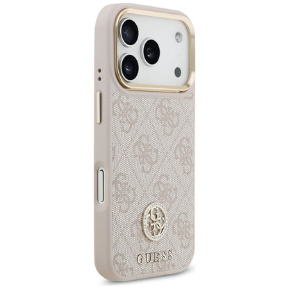 Case for Apple iPhone 17 Pro Max, Guess, 4G Strass Logo and Big Strap, Pink