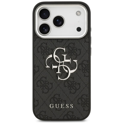 Case for Apple iPhone 17 Pro Max, Guess, Big 4G Logo Classic, Black Silver