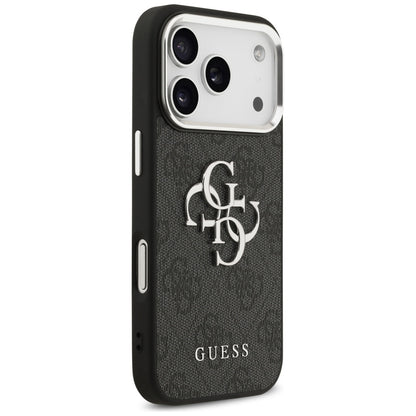 Case for Apple iPhone 17 Pro Max, Guess, Big 4G Logo Classic, Black Silver