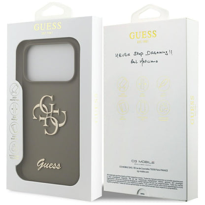 Case for Apple iPhone 17 Pro Max, Guess, Big 4G Script, Brown
