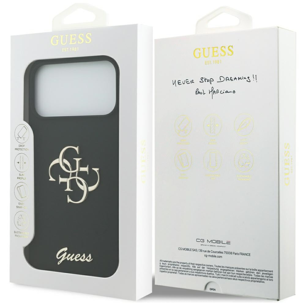 Etui na Apple iPhone 17 Pro Max, Guess, Big 4G Script, Czarne