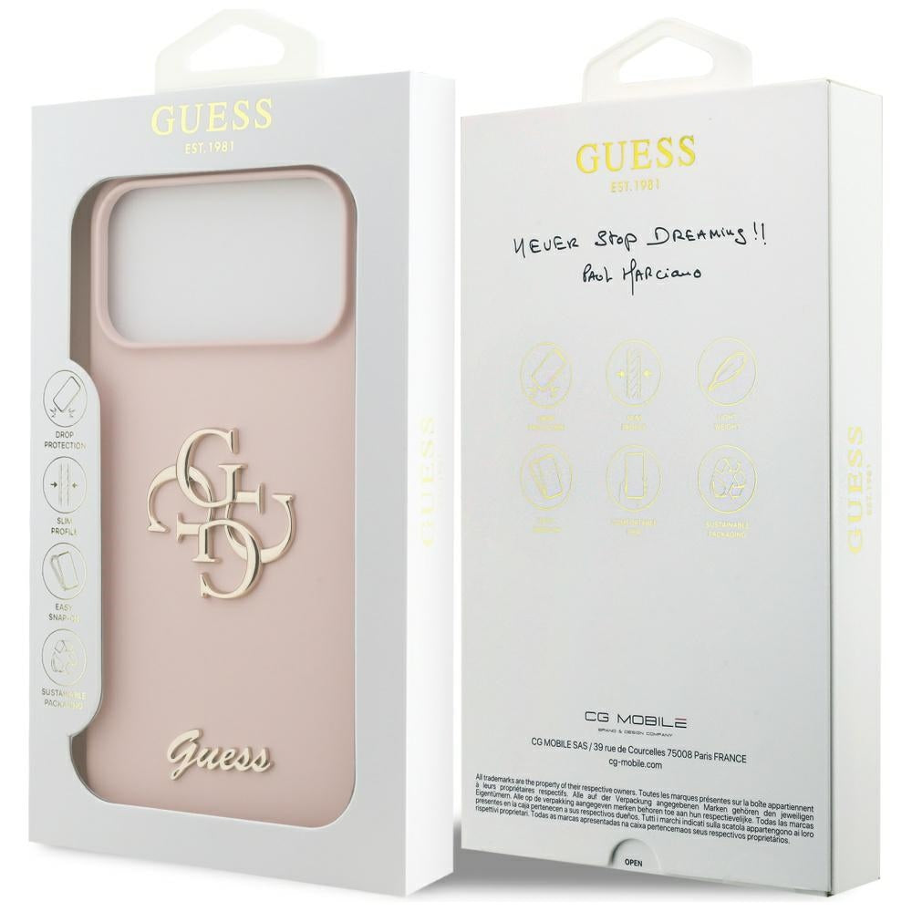 Case for Apple iPhone 17 Pro Max, Guess, Big 4G Script, Light Pink