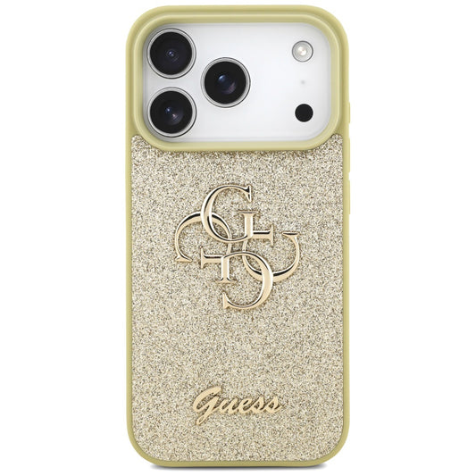 Case for Apple iPhone 17 Pro Max, Guess, Fixed Glitter Big 4G, Gold