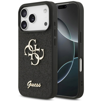 Case for Apple iPhone 17 Pro Max, Guess, Fixed Glitter Big 4G, Black