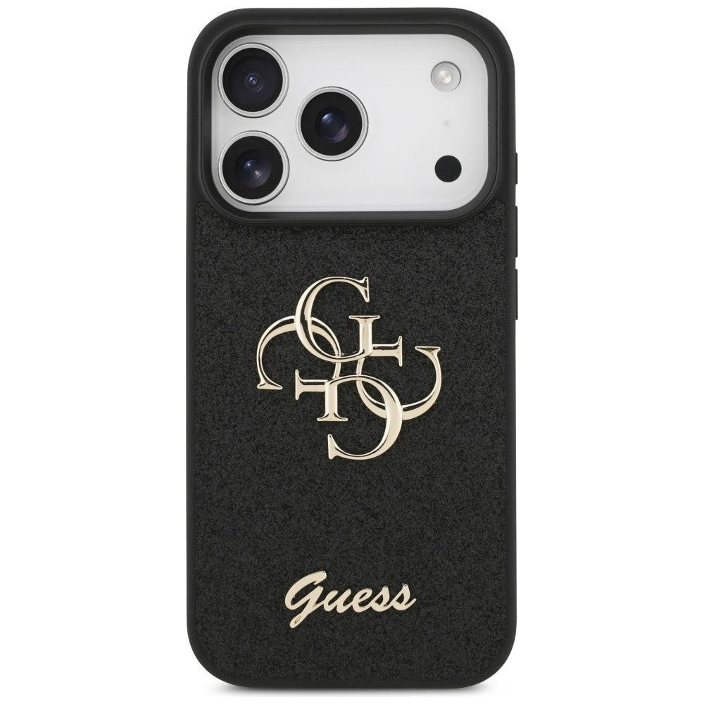 Case for Apple iPhone 17 Pro Max, Guess, Fixed Glitter Big 4G, Black