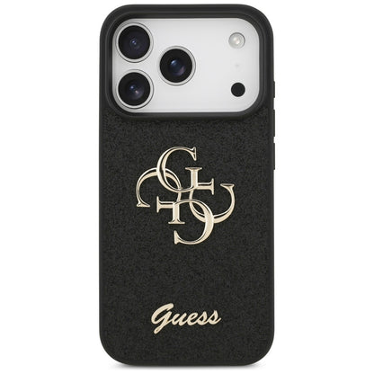 Case for Apple iPhone 17 Pro Max, Guess, Fixed Glitter Big 4G, Black