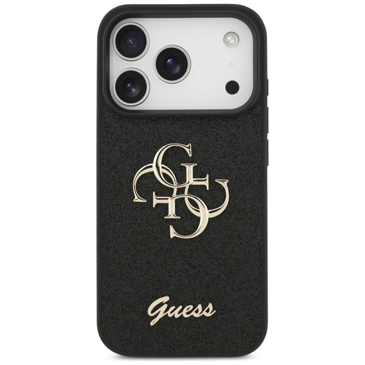Case for Apple iPhone 17 Pro Max, Guess, Fixed Glitter Big 4G, Black