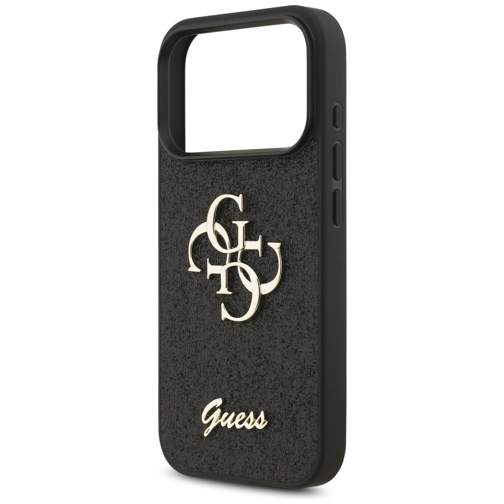 Case for Apple iPhone 17 Pro Max, Guess, Fixed Glitter Big 4G, Black