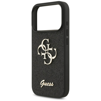Case for Apple iPhone 17 Pro Max, Guess, Fixed Glitter Big 4G, Black