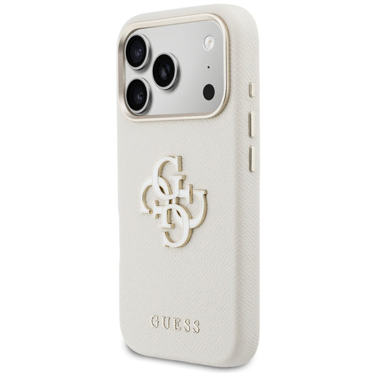 Etui na Apple iPhone 17 Pro Max, Guess, Resin Logo, Beżowy