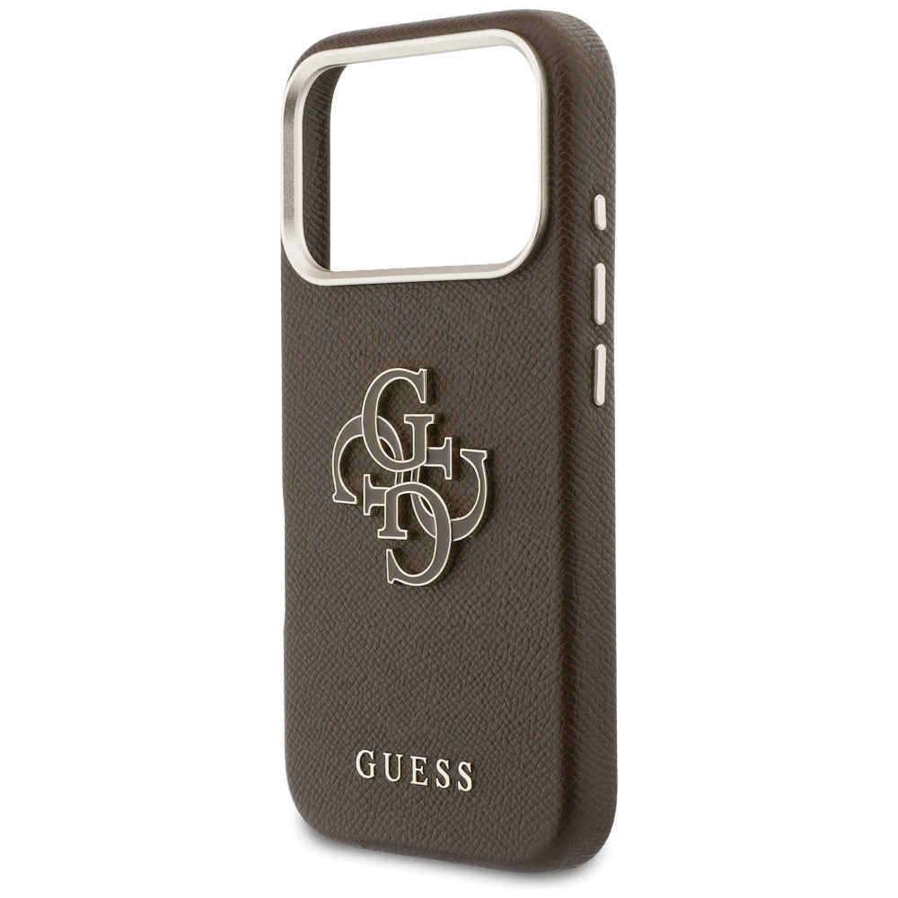 Etui na Apple iPhone 17 Pro Max, Guess, Resin Logo, Brązowy