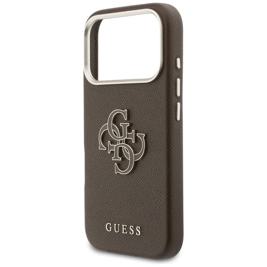 Etui na Apple iPhone 17 Pro Max, Guess, Resin Logo, Brązowy
