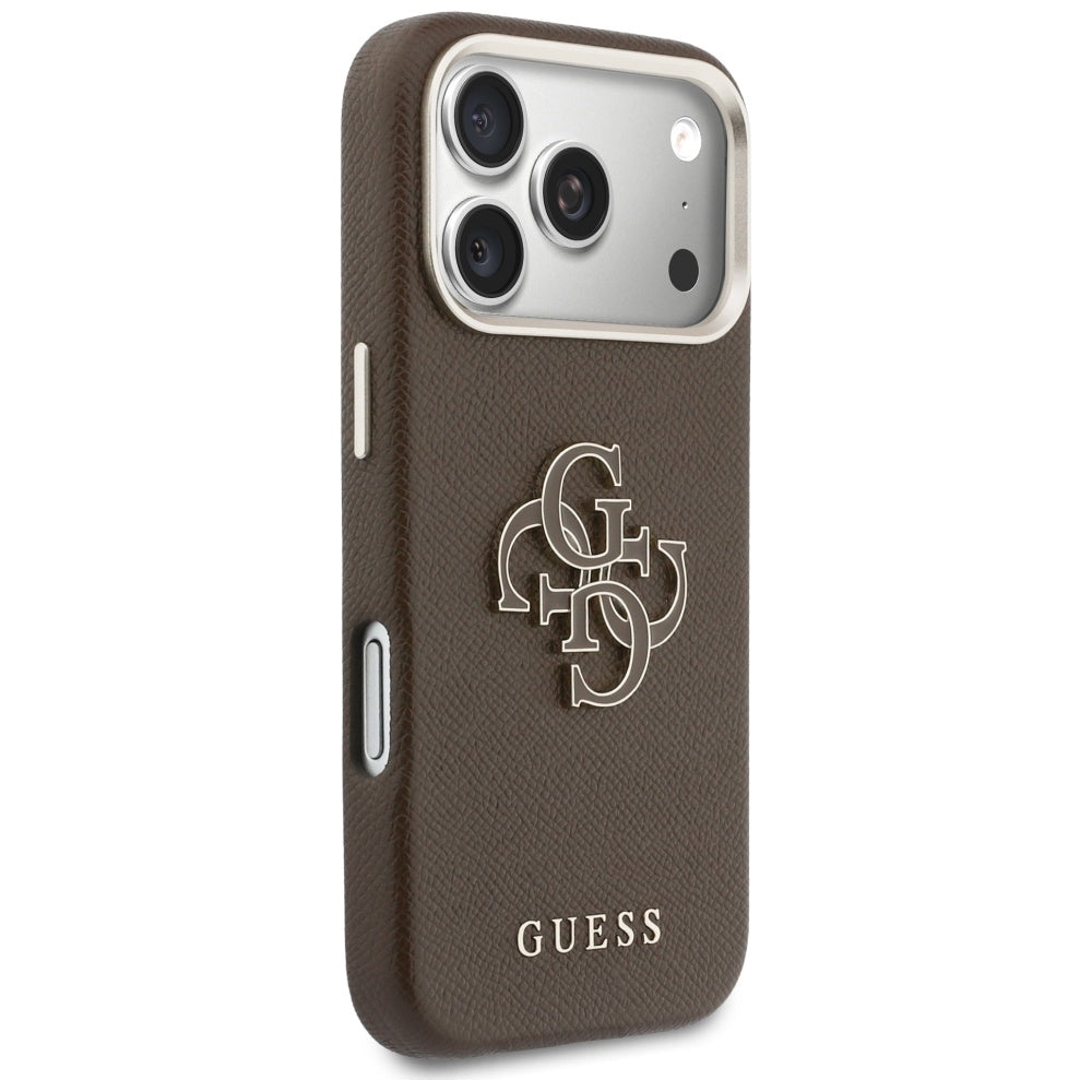 Etui na Apple iPhone 17 Pro Max, Guess, Resin Logo, Brązowy