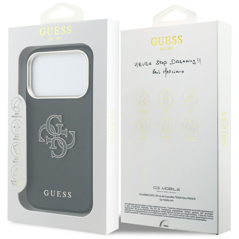 Case for Apple iPhone 17 Pro Max, Guess, Resin Logo, Black