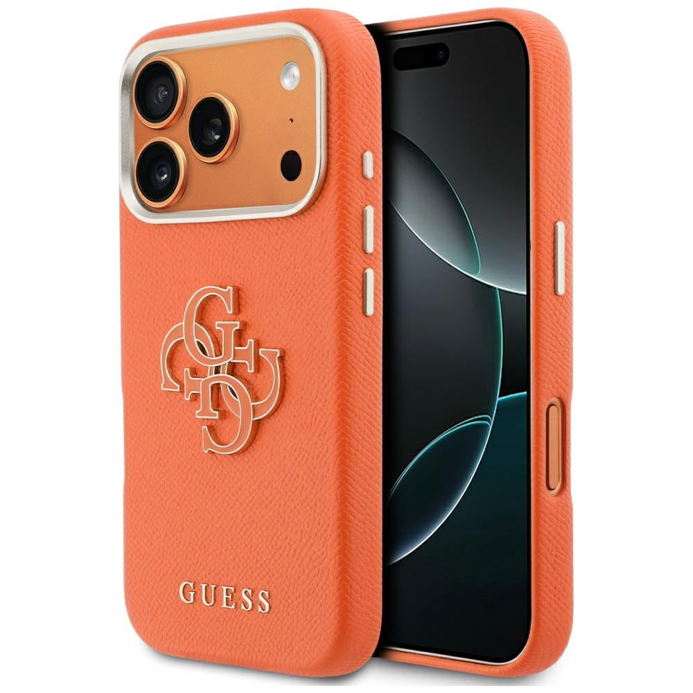 Etui na Apple iPhone 17 Pro Max, GUESS, Resin Logo, Pomarańczowe