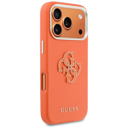 Etui na Apple iPhone 17 Pro Max, GUESS, Resin Logo, Pomarańczowe