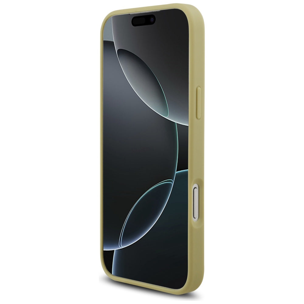 Case for Apple iPhone 17 Pro Max, Guess, Rhinestone Triangle Logo, Gold