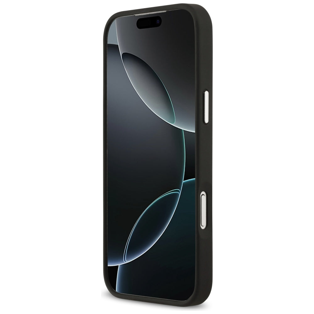 Case for Apple iPhone 17 Pro Max, Karl Lagerfeld, Grained Karl & Choupette's Heads Pins and Logo, Black