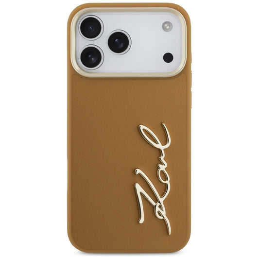 Case for Apple iPhone 17 Pro Max, Karl Lagerfeld, Script Logo, Brown