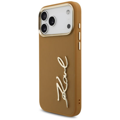Case for Apple iPhone 17 Pro Max, Karl Lagerfeld, Script Logo, Brown
