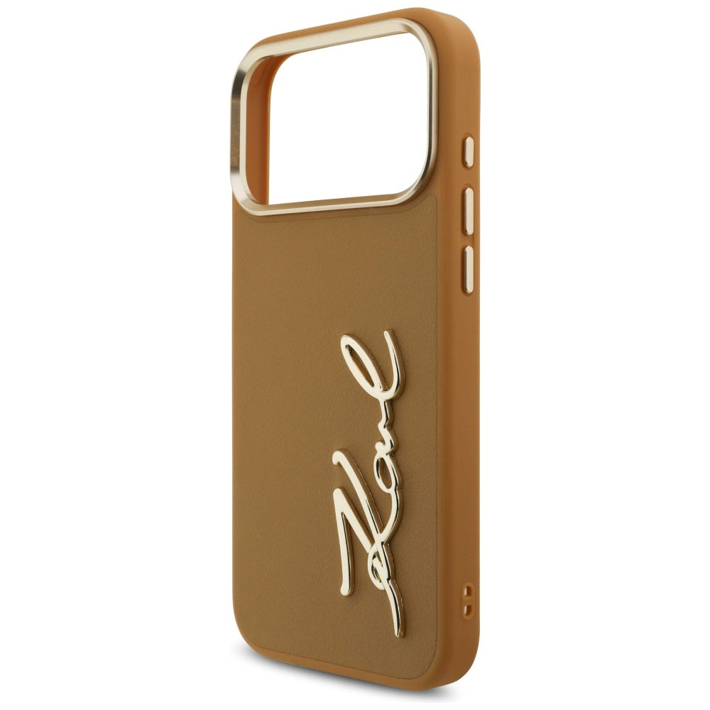 Case for Apple iPhone 17 Pro Max, Karl Lagerfeld, Script Logo, Brown