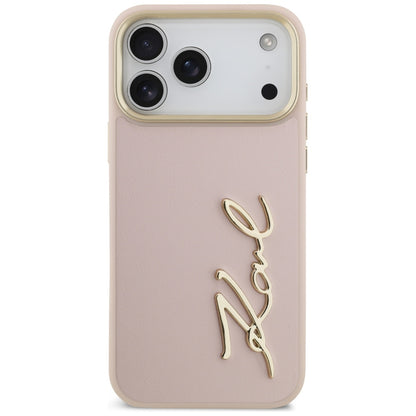 Case for Apple iPhone 17 Pro Max, Karl Lagerfeld, Script Logo, Pink