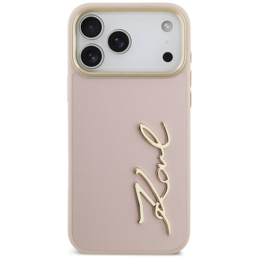 Case for Apple iPhone 17 Pro Max, Karl Lagerfeld, Script Logo, Pink