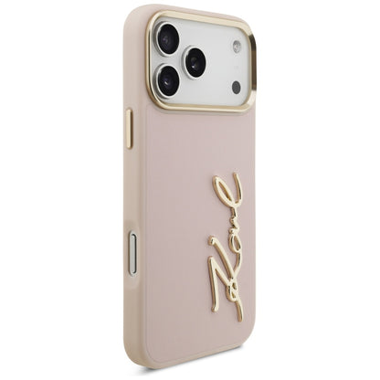 Case for Apple iPhone 17 Pro Max, Karl Lagerfeld, Script Logo, Pink