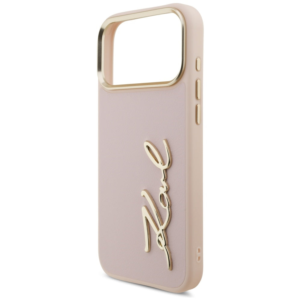 Case for Apple iPhone 17 Pro Max, Karl Lagerfeld, Script Logo, Pink