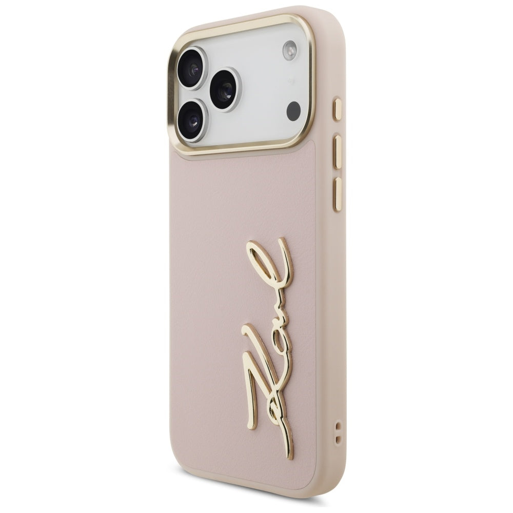 Case for Apple iPhone 17 Pro Max, Karl Lagerfeld, Script Logo, Pink
